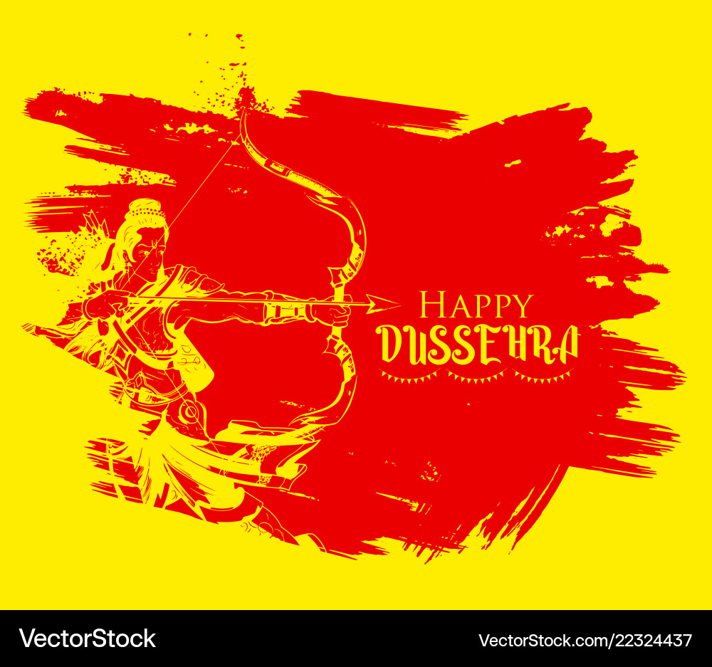 Lord rama in navratri festival india poster Lord rama in navratri festival india poster vector image