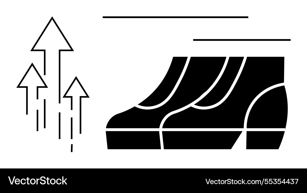 Minimalist design with arrows pointing upward Minimalist design with arrows pointing upward Vector Image