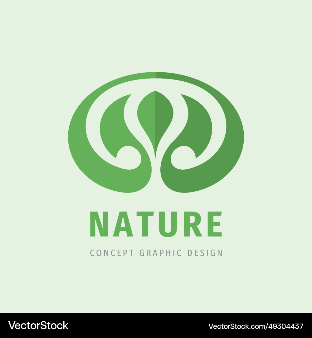 Nature green leaves concept business logo design Nature green leaves concept business logo design vector image