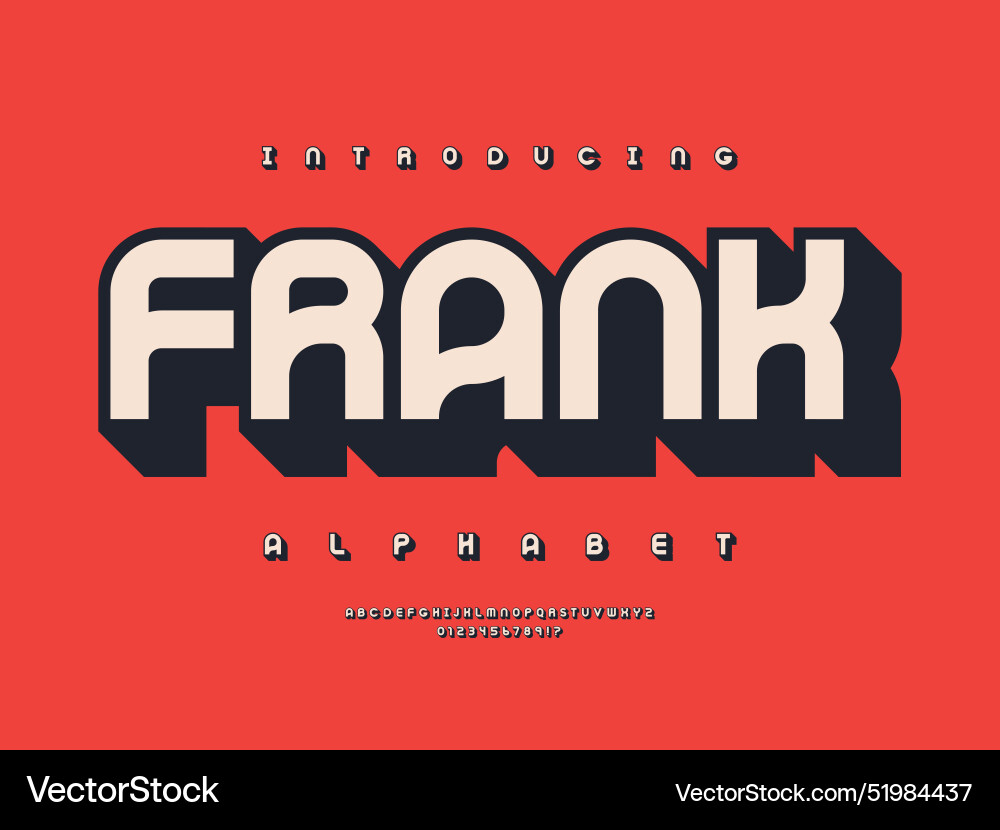 Retro Alphabet Set - 3D Style Vector Image