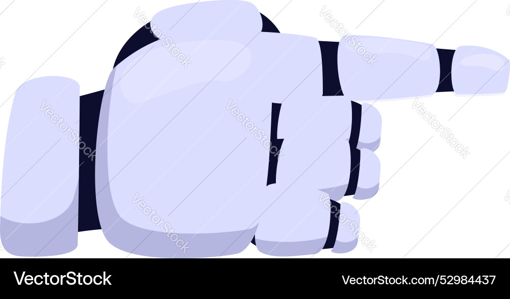 Robot hand pointing right with index finger Robot hand pointing right with index finger vector image
