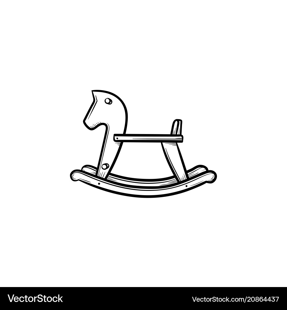 Rocking Pferd Schaukel Hand gezeichnet Umriss Doodle Ikone Rocking Pferd Schaukel Hand gezeichnet Umriss Doodle Ikone vektorbild