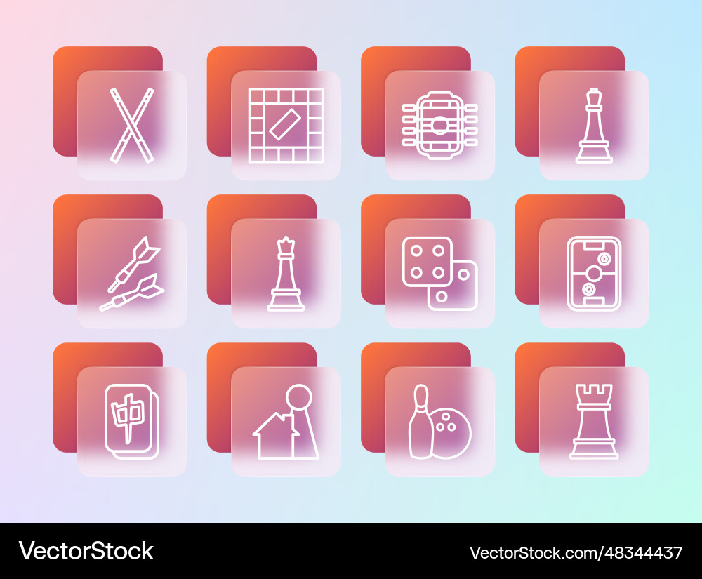 Set line chess chip for board game dice Vector Image