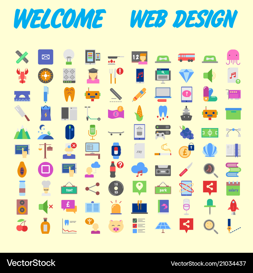 Set line icons in flat design with elements vector image