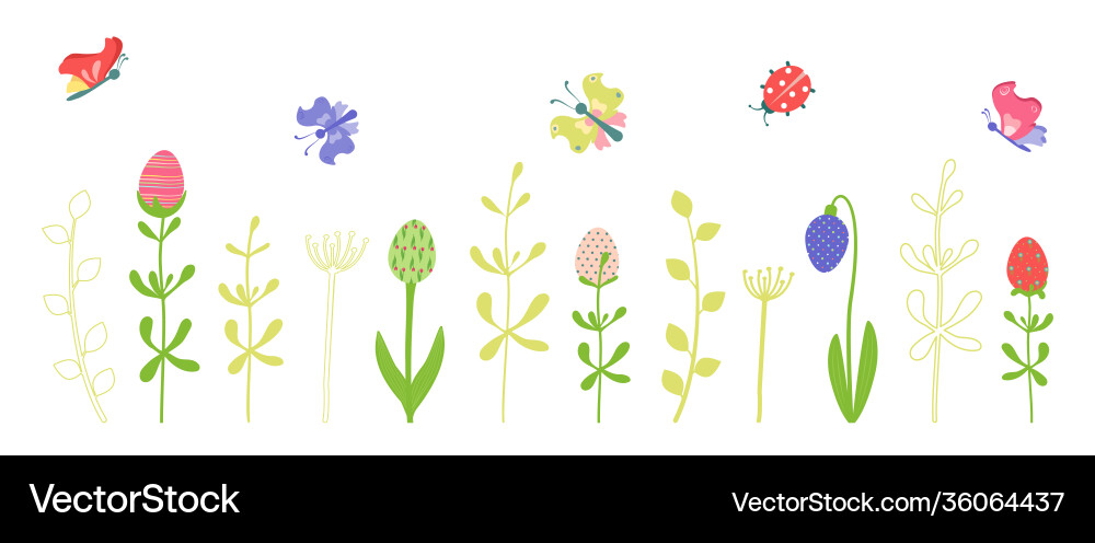 Set springtime and summer elements Vector Image