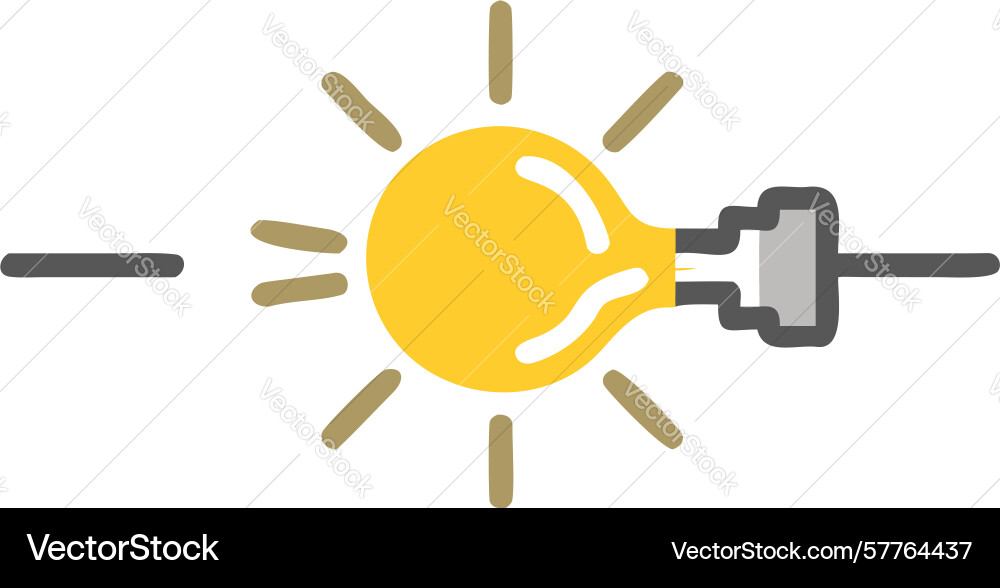 Simple lightbulb icon for onoff power indicator vector image