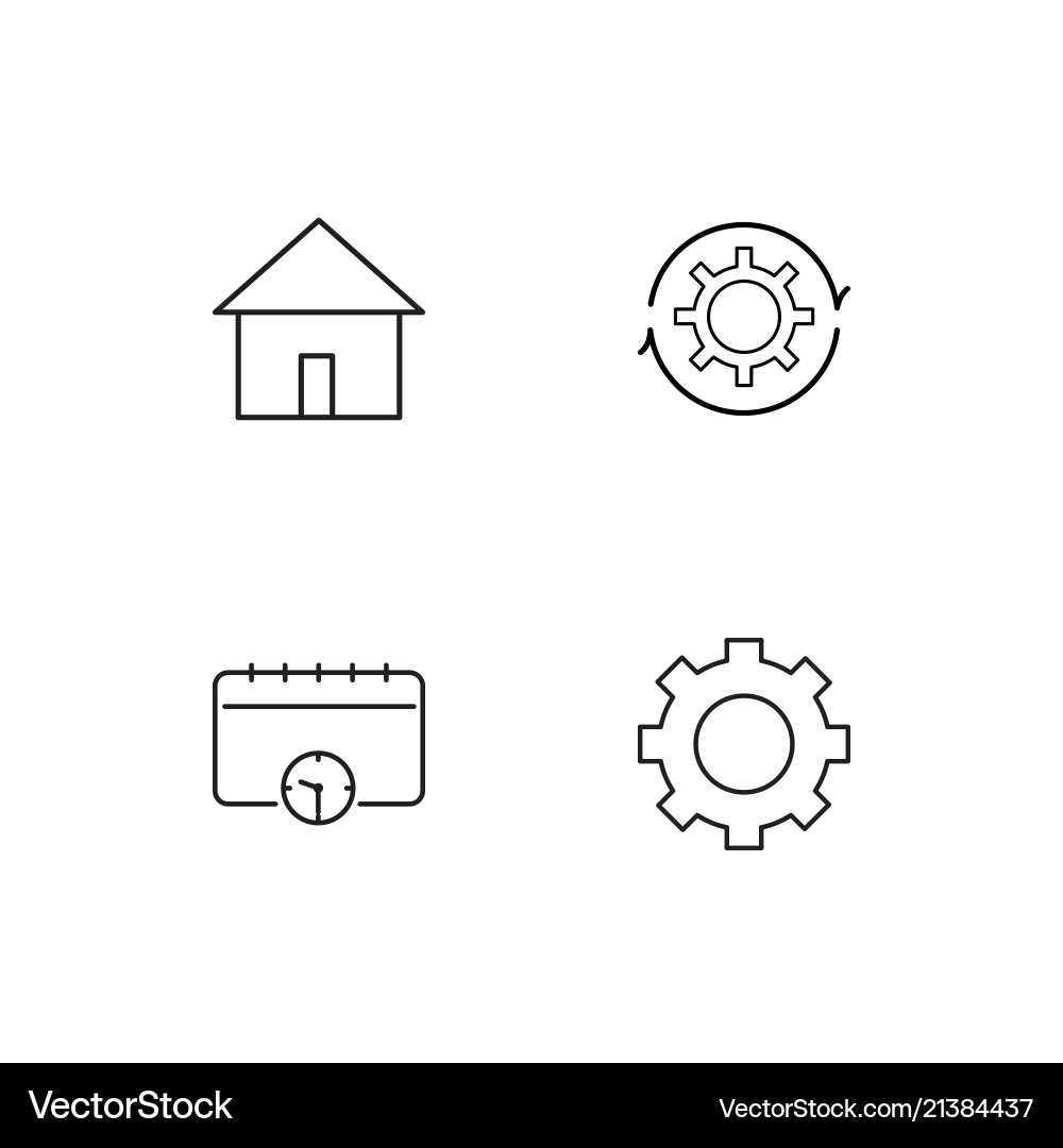 Time linear icons set simple outline vector image
