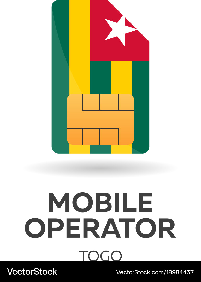 Togo mobile operator sim card with flag Vector Image