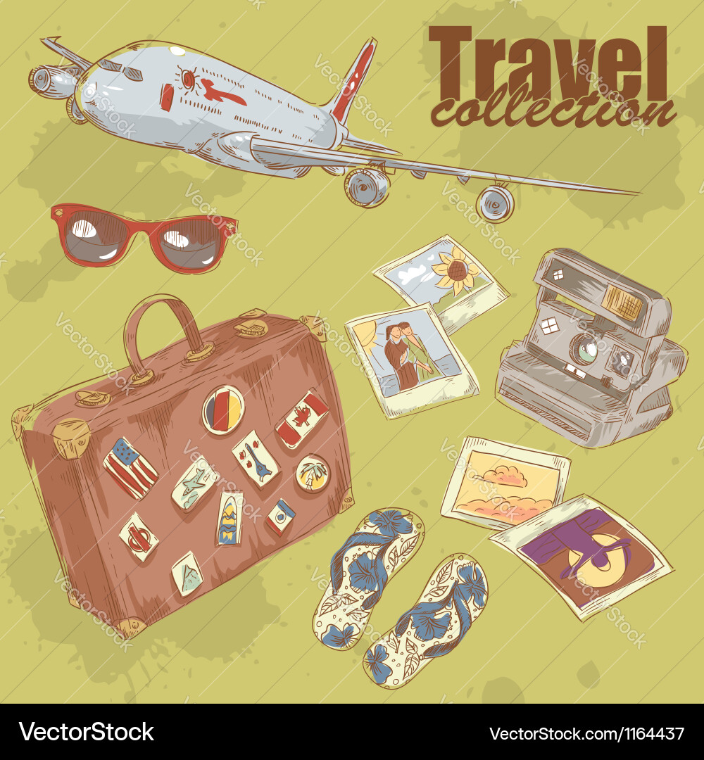 Travel Objects and Icons vector image