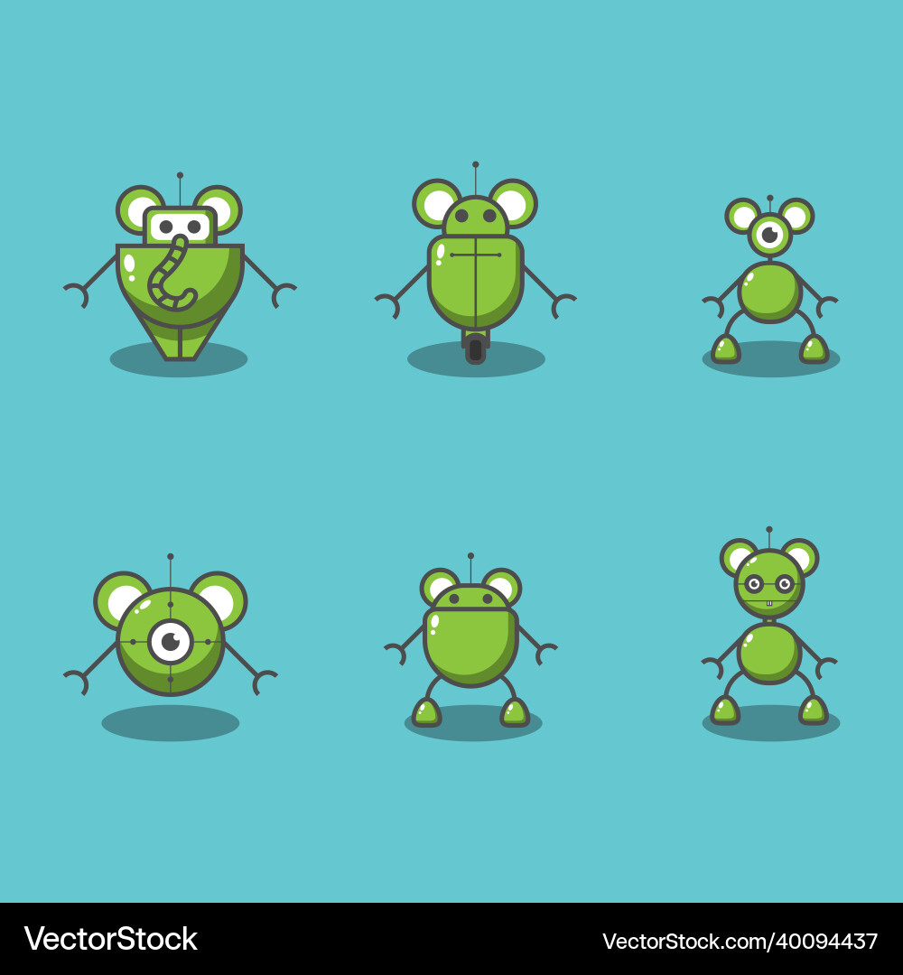 Various kinds of mouse robots Vector Image