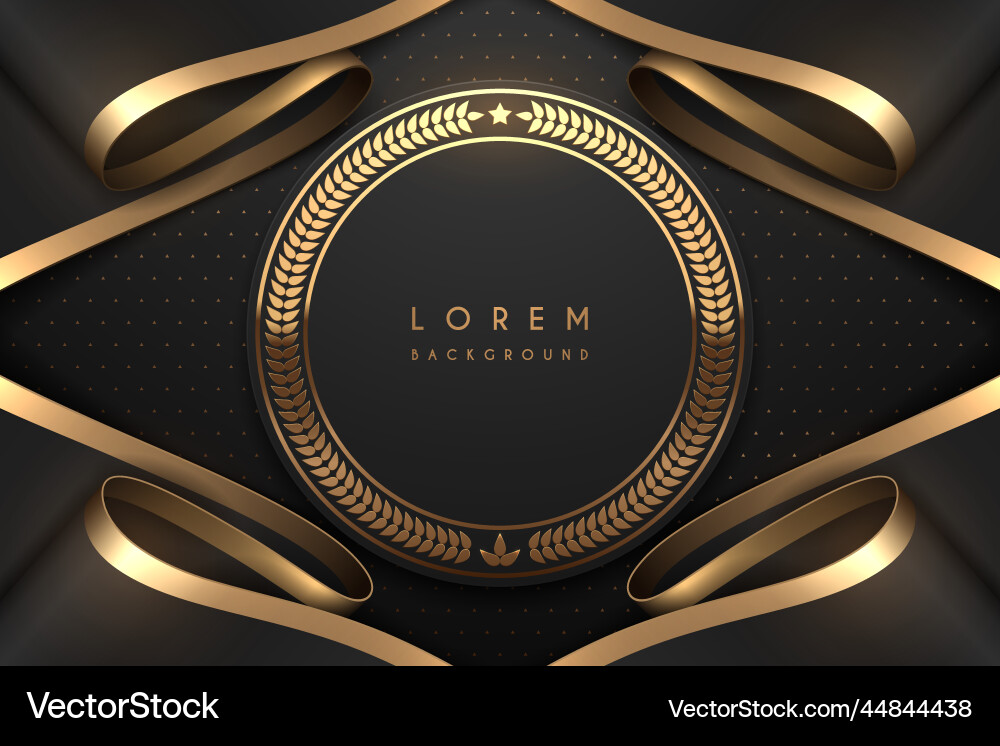 Black and gold luxury template background vector image