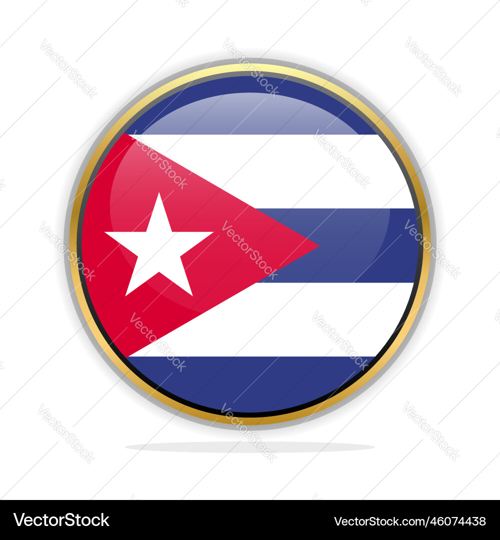 Button flag design template cuba Button flag design template cuba Vector Image