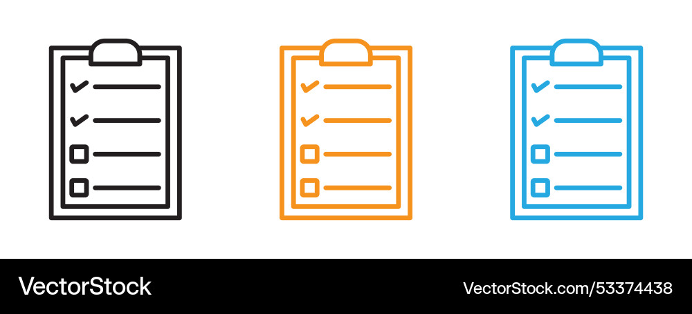 Check list icon thin line set Check list icon thin line set vector image
