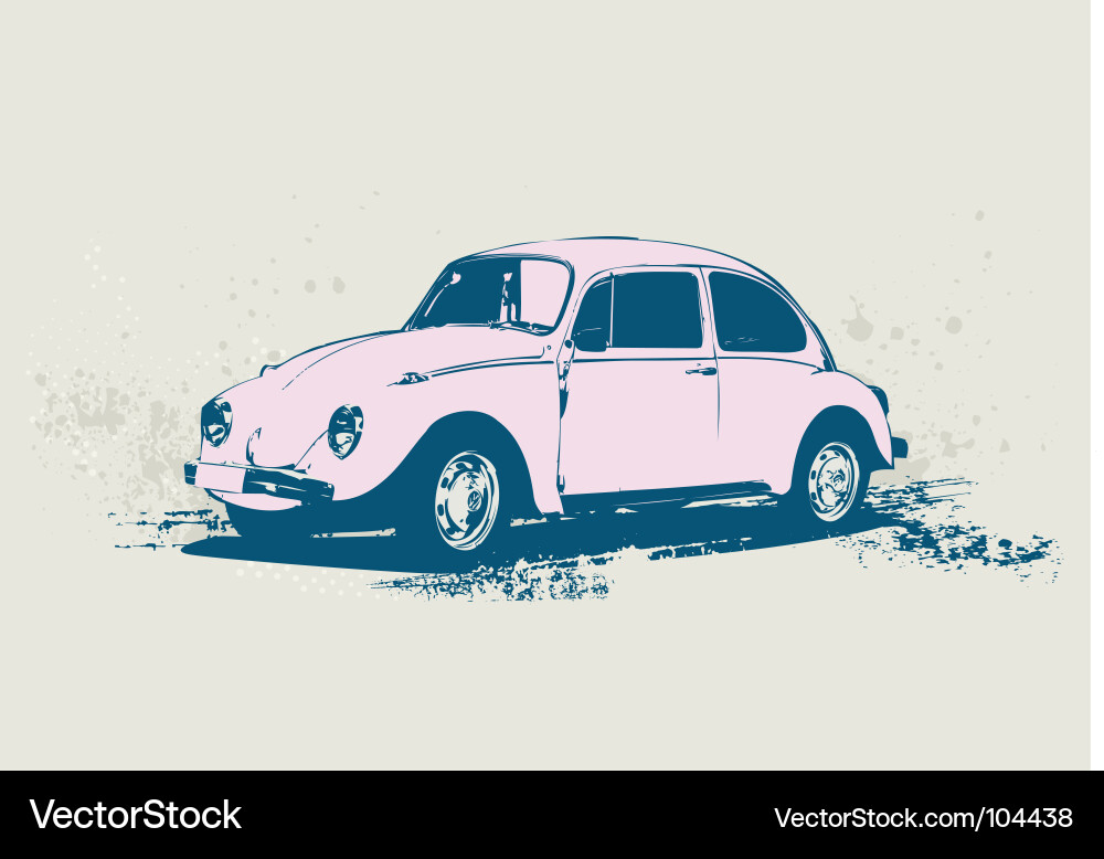 Classic Retro Beetle Car Vector Image