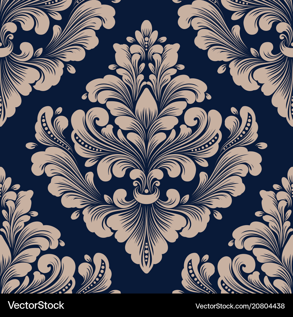 Damask Floral Pattern Element vector image
