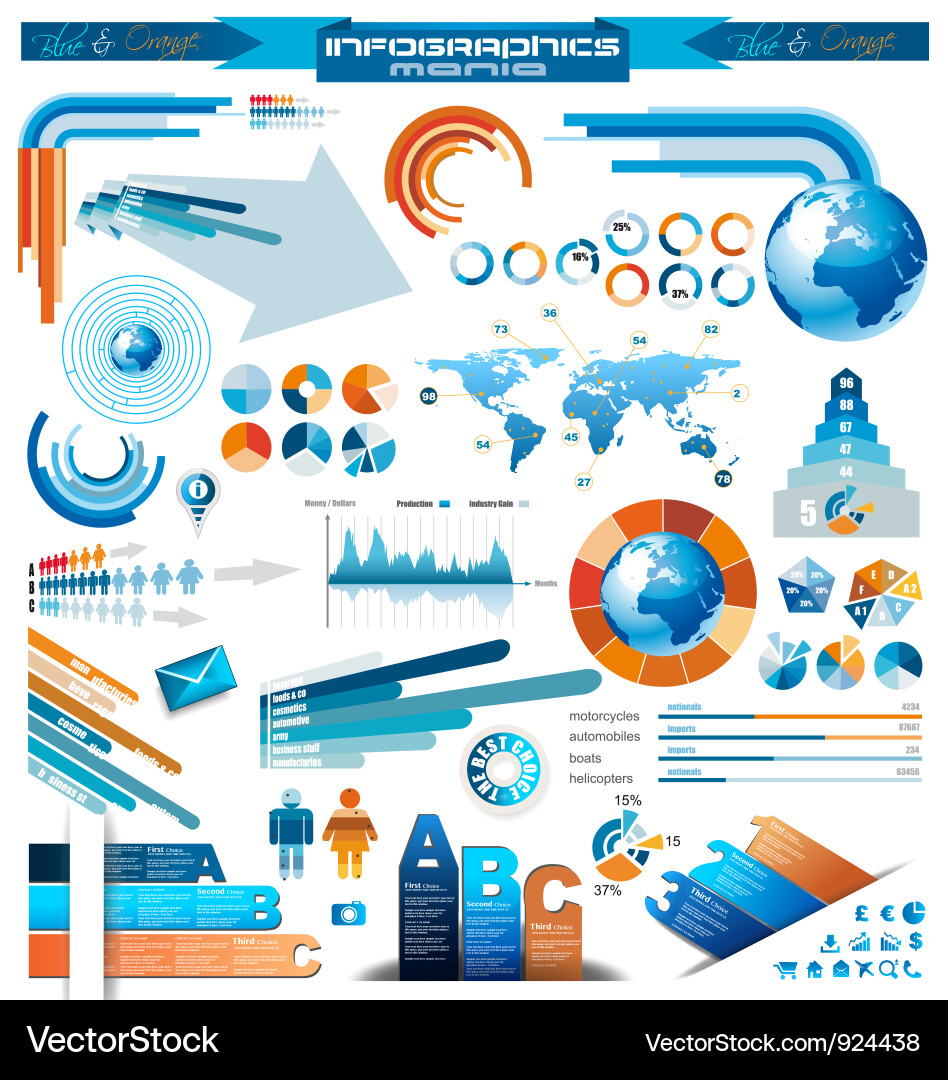 Data & Chart Icons vector image