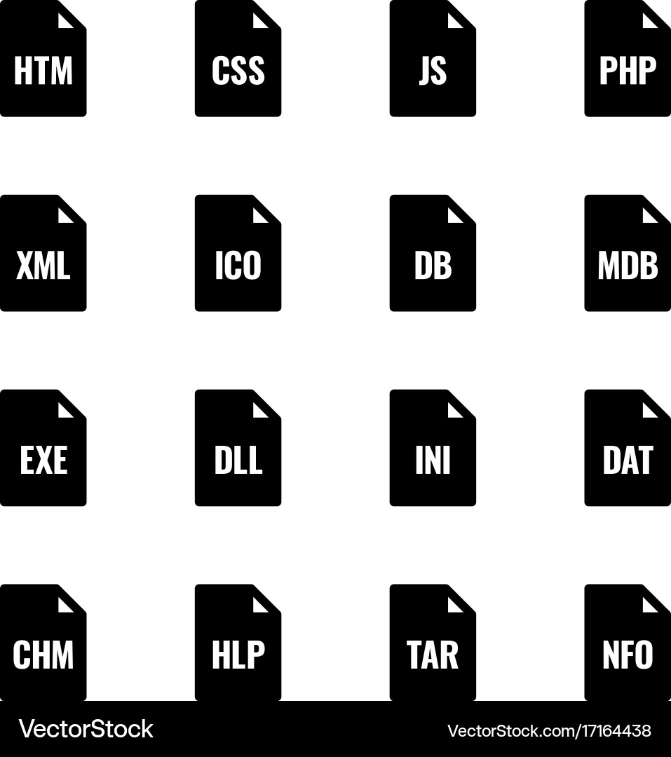 File type icons - websites and applications Vector Image