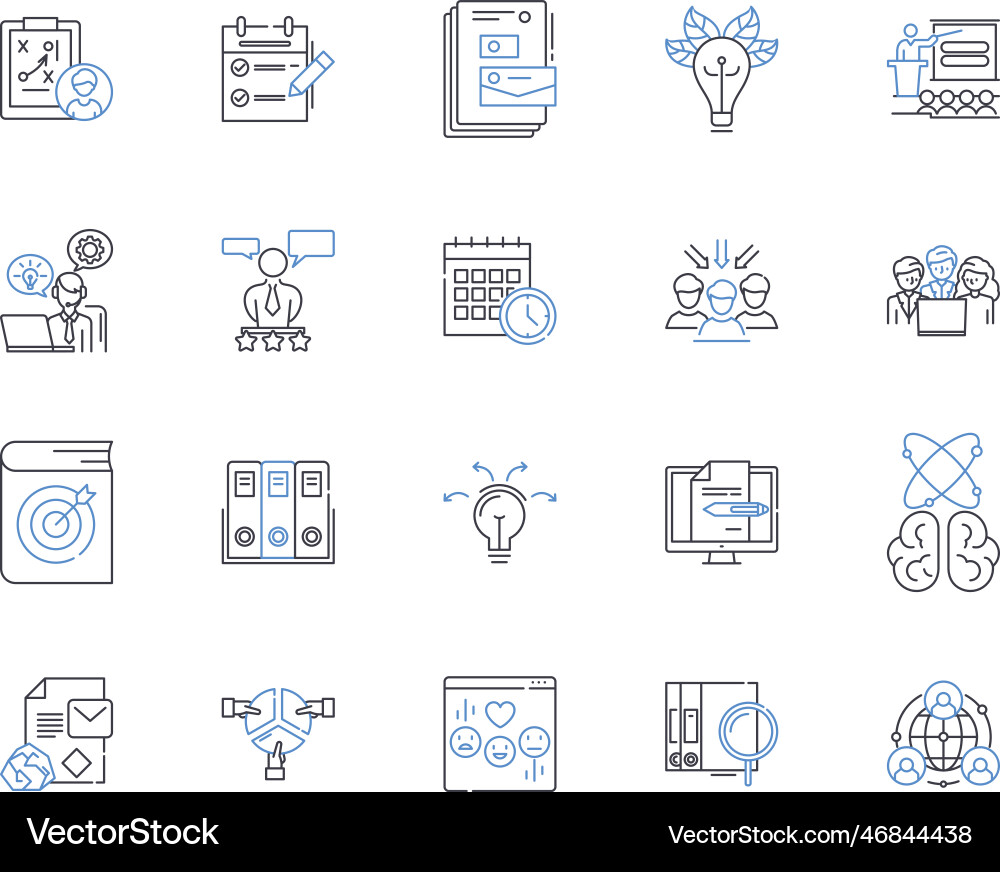 Methodology plan line icons collection framework Methodology plan line icons collection framework vector image