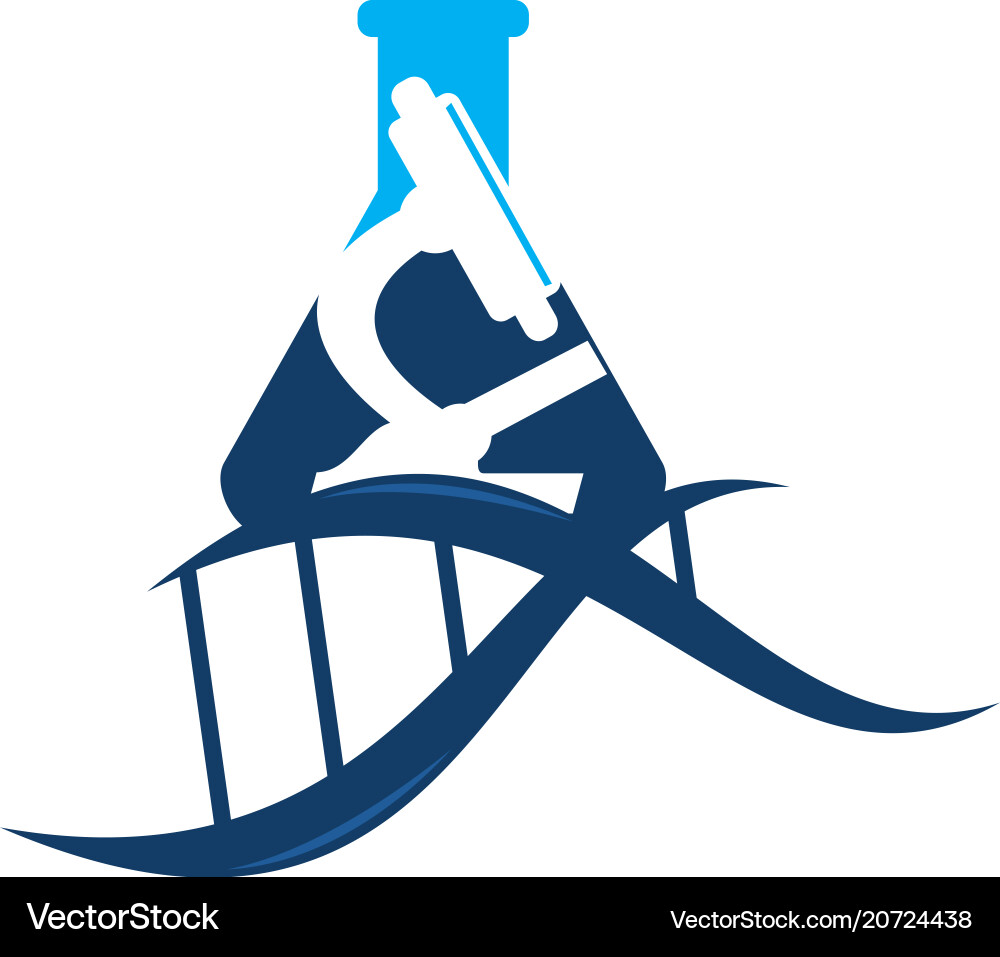 Microscope flask and dna Microscope flask and dna vector image