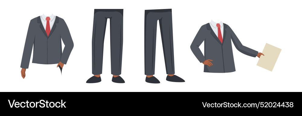 Office man character constructor with separated vector image