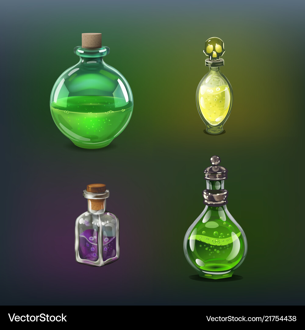 Poison bottles set Poison bottles set vector image