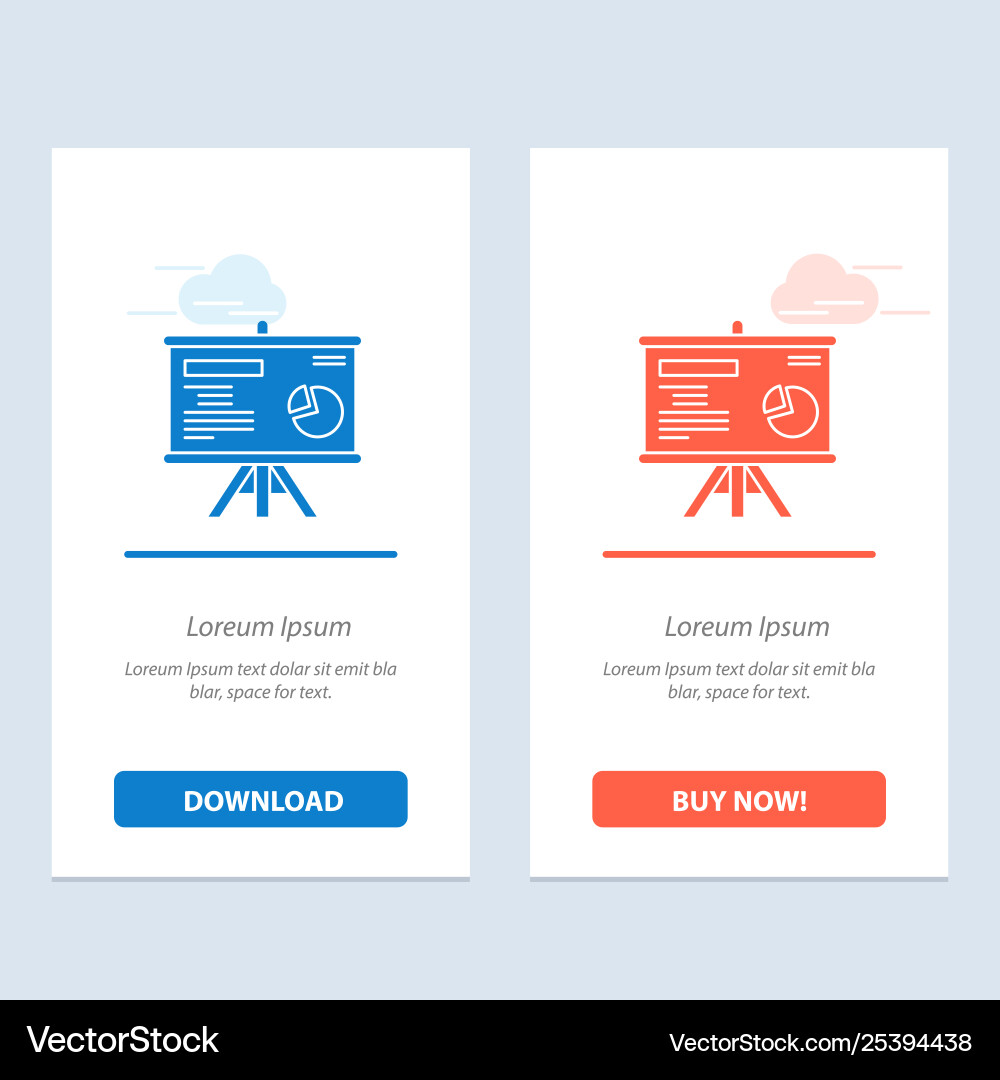 Presentation board projector graph blue and red Presentation board projector graph blue and red vector image