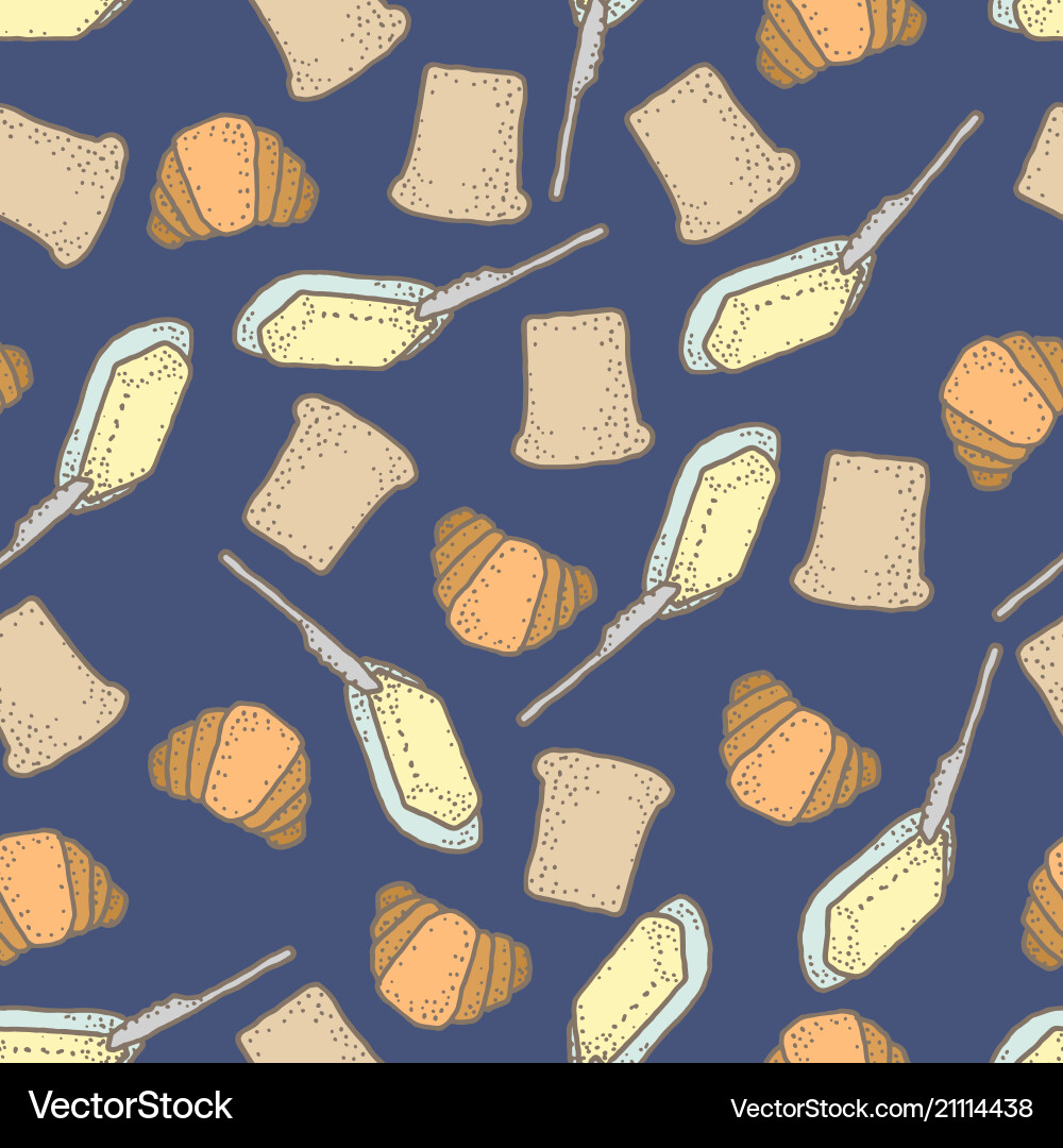 Seamless pattern with colorful bread Seamless pattern with colorful bread vector image