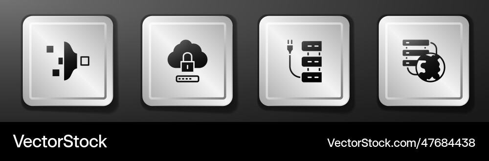 Set filter setting cloud computing lock server Set filter setting cloud computing lock server vector image