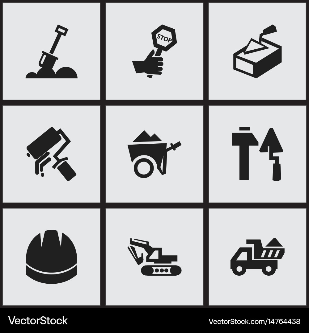 Set of 9 editable structure icons includes vector image