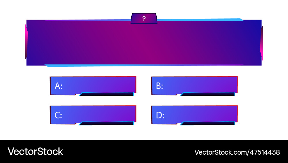 Template question and answers neon style Vector Image