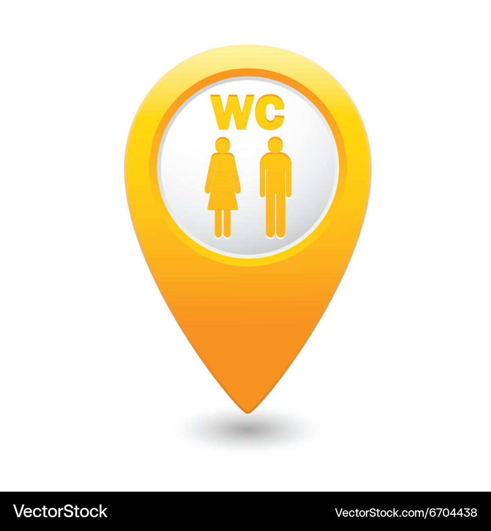 Toilet6 map pointer yellow drop vector image