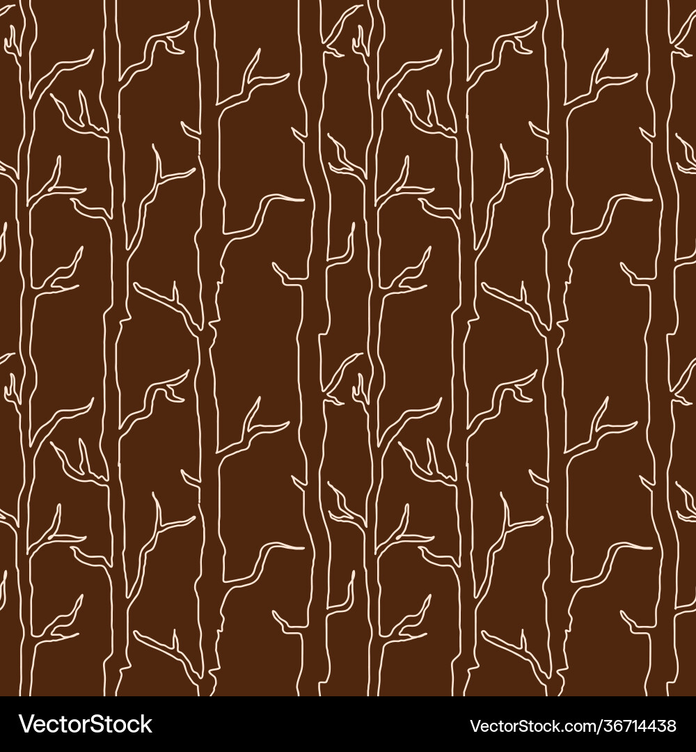 Tree branches outlines seamless pattern Tree branches outlines seamless pattern vector image