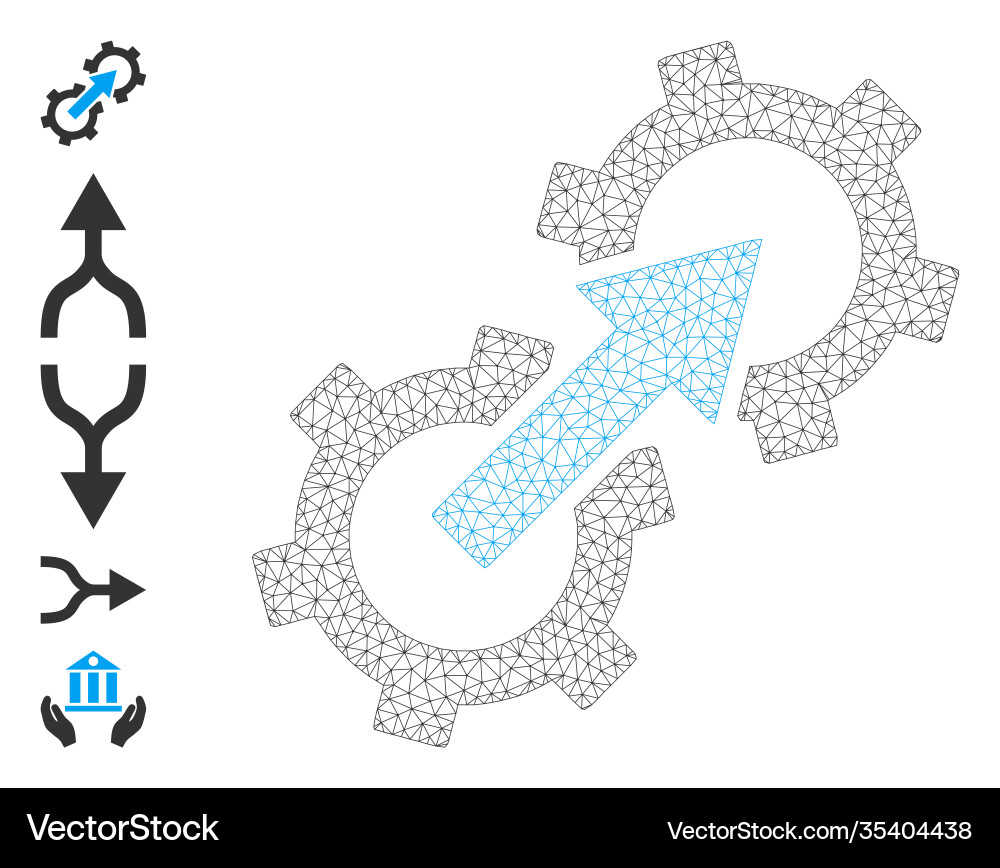 Web net gear integration icon with simple symbols Web net gear integration icon with simple symbols vector image