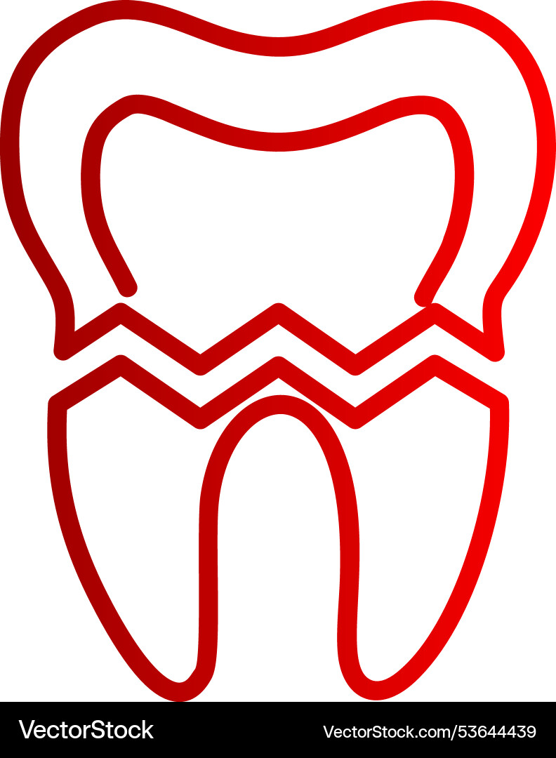 Broken tooth line gradient icon Vector Image