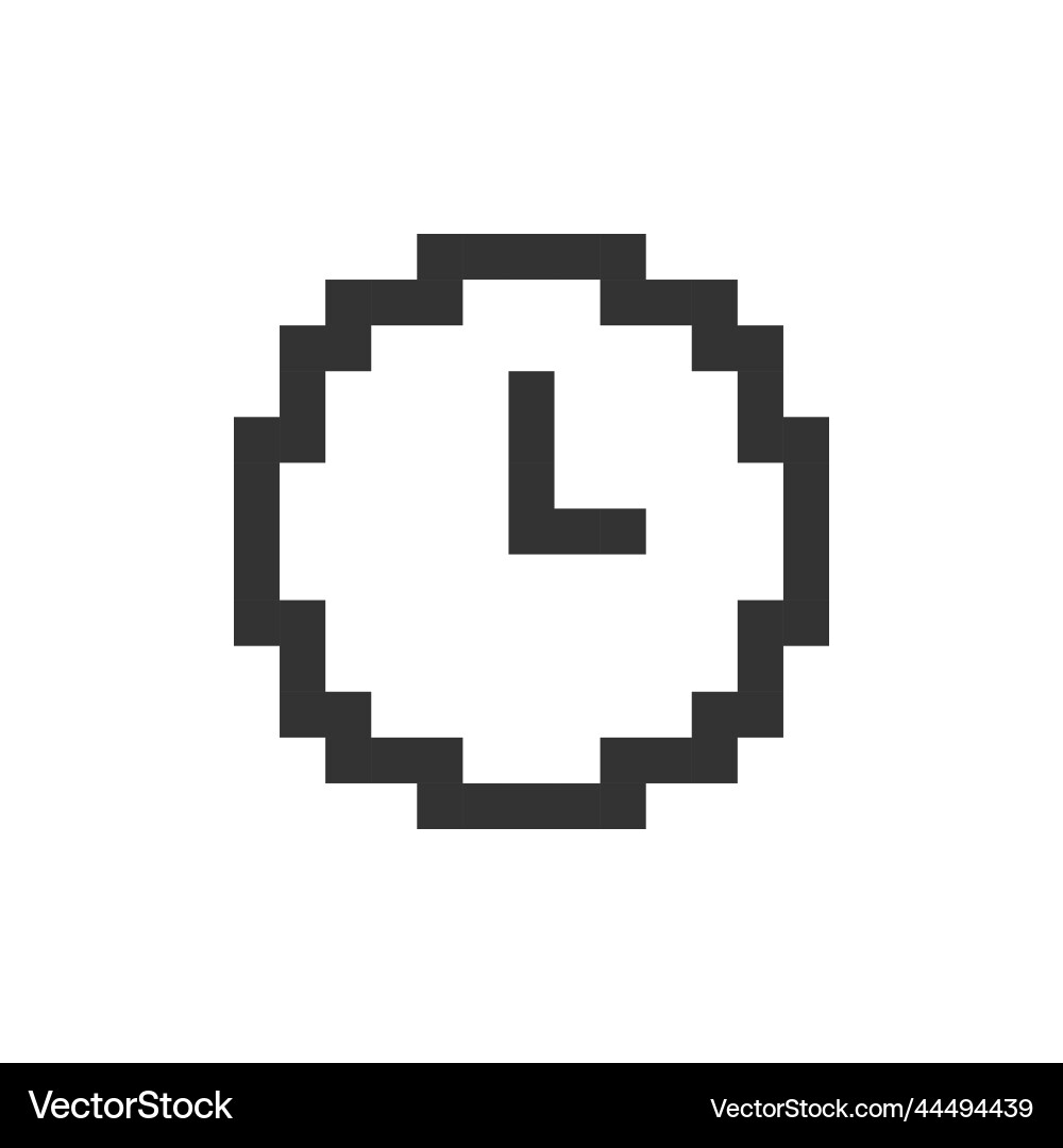 Clock pixelated ui icon Clock pixelated ui icon Vector Image