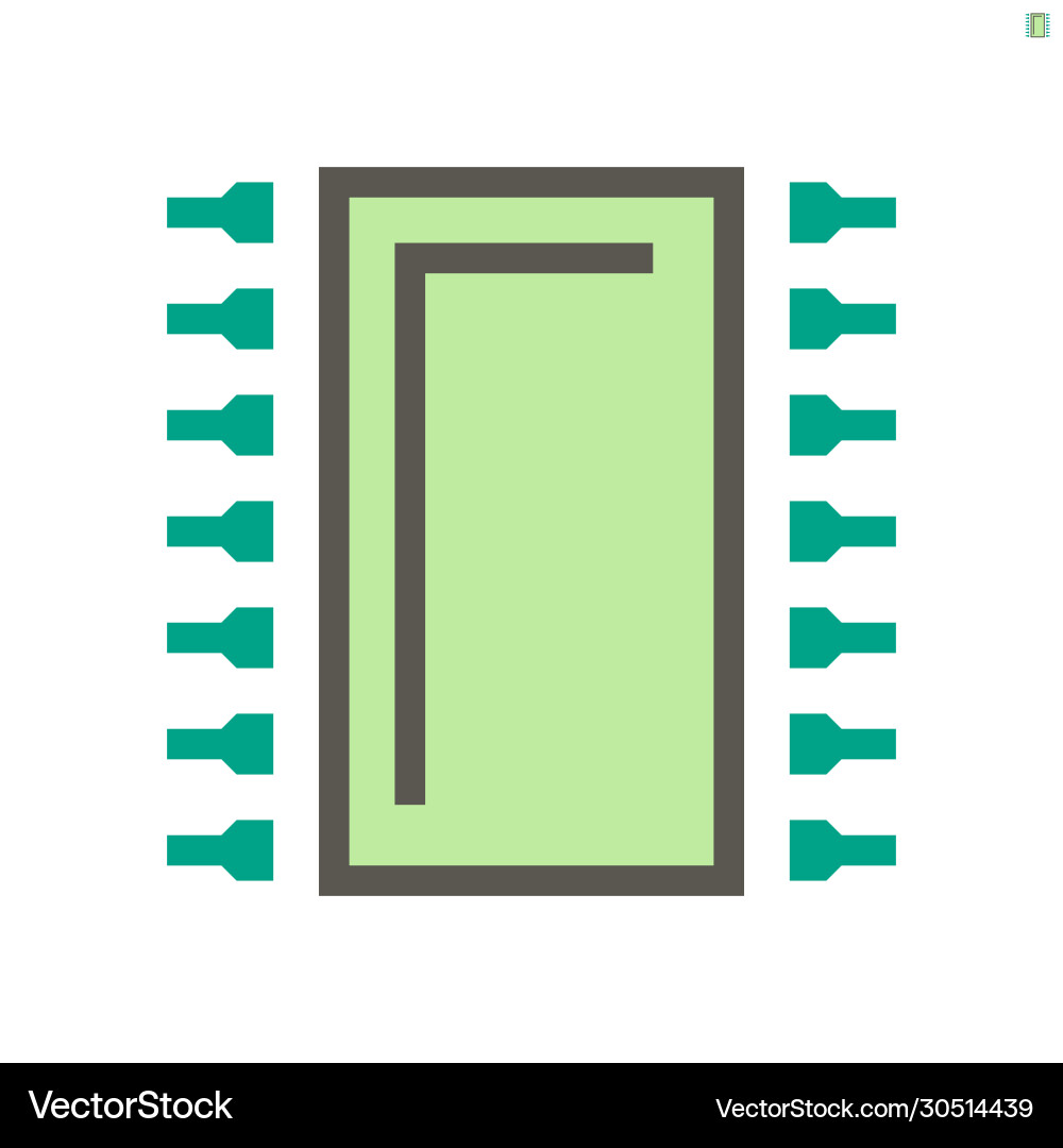 Computer chip processor and technology icon set Computer chip processor and technology icon set vector image