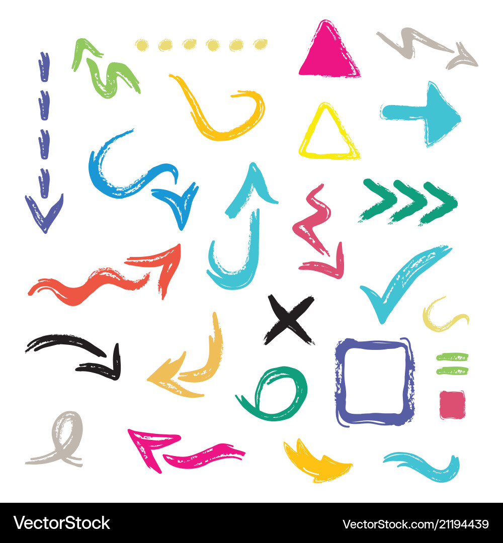 Curved Arrows - Direction Icons Vector Image