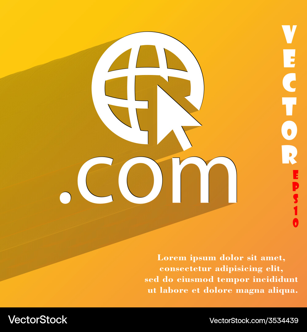 Domain com icon symbol flat modern web design vector image