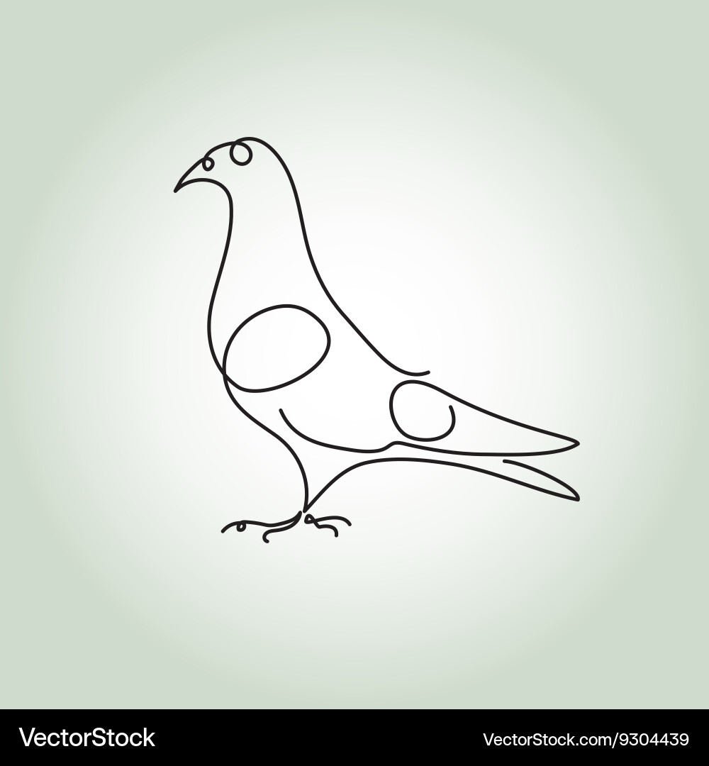 Dove in minimal line style Vector Image