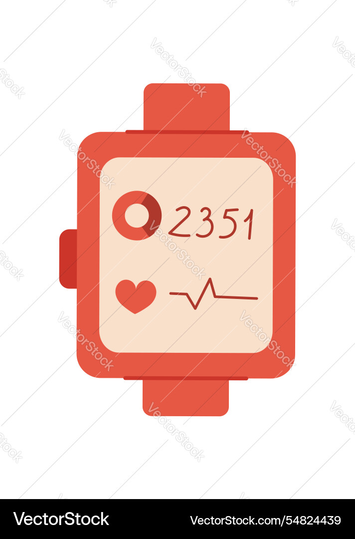 Flat smart watch device with app Royalty Free Vector Image