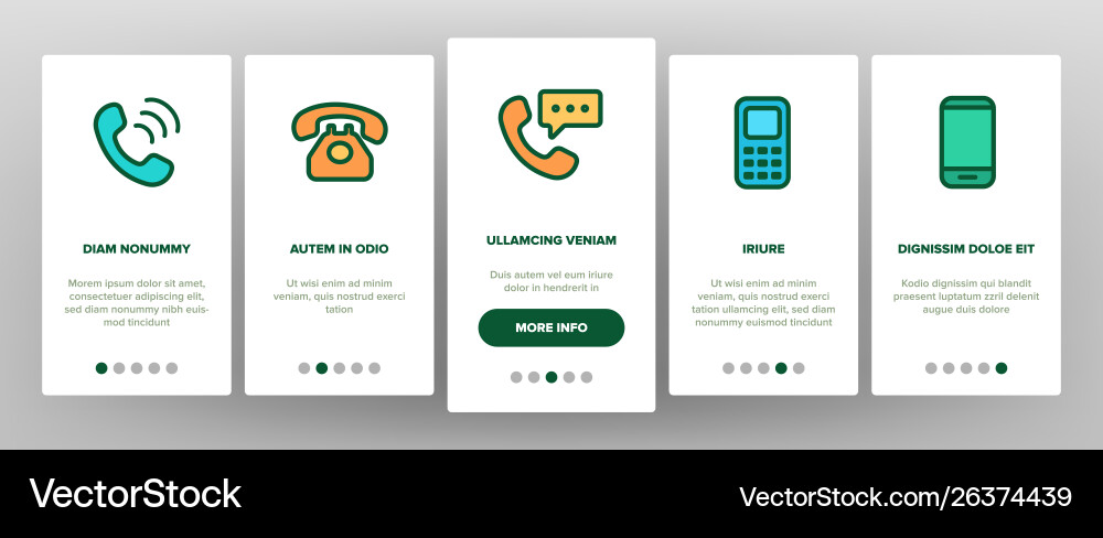 Global telephony system linear onboarding Global telephony system linear onboarding Vector Image