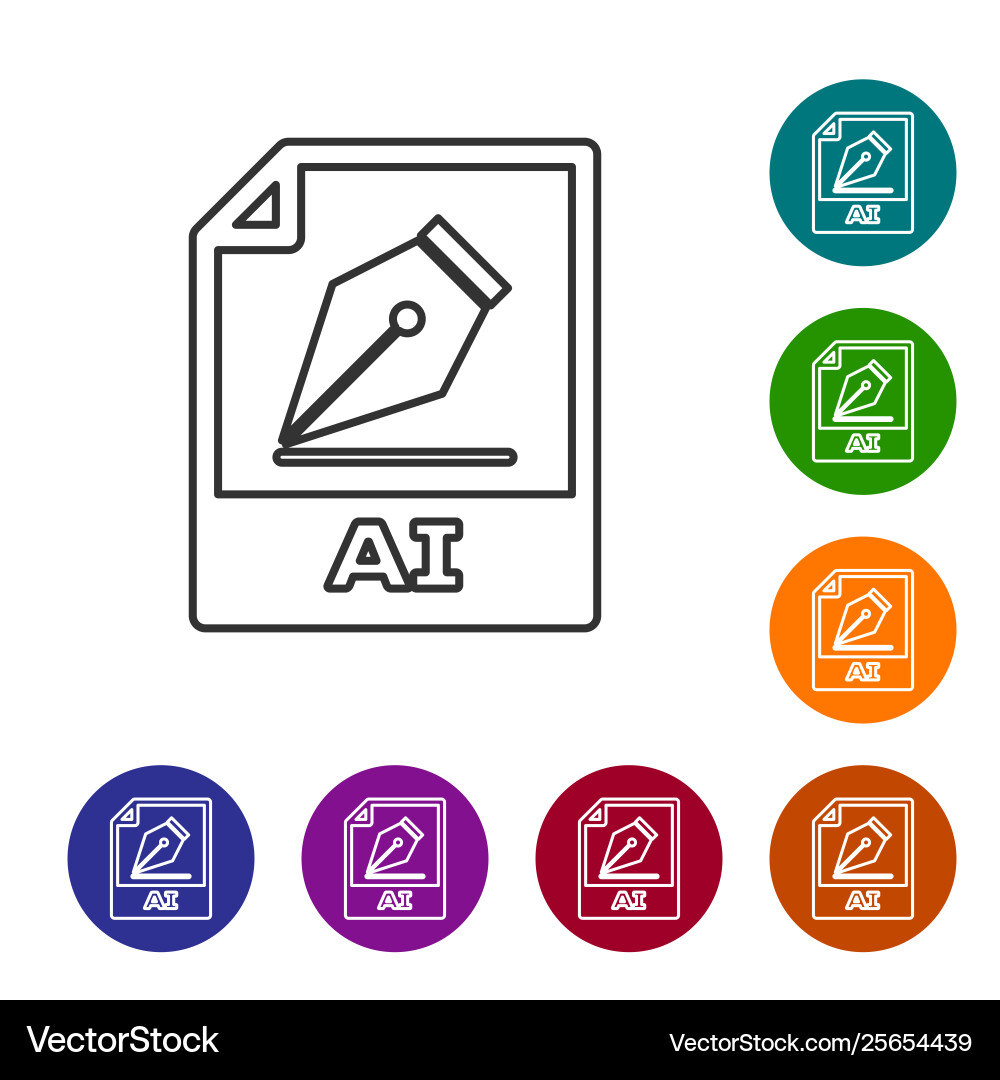 Grey ai file document icon download button Grey ai file document icon download button vector image