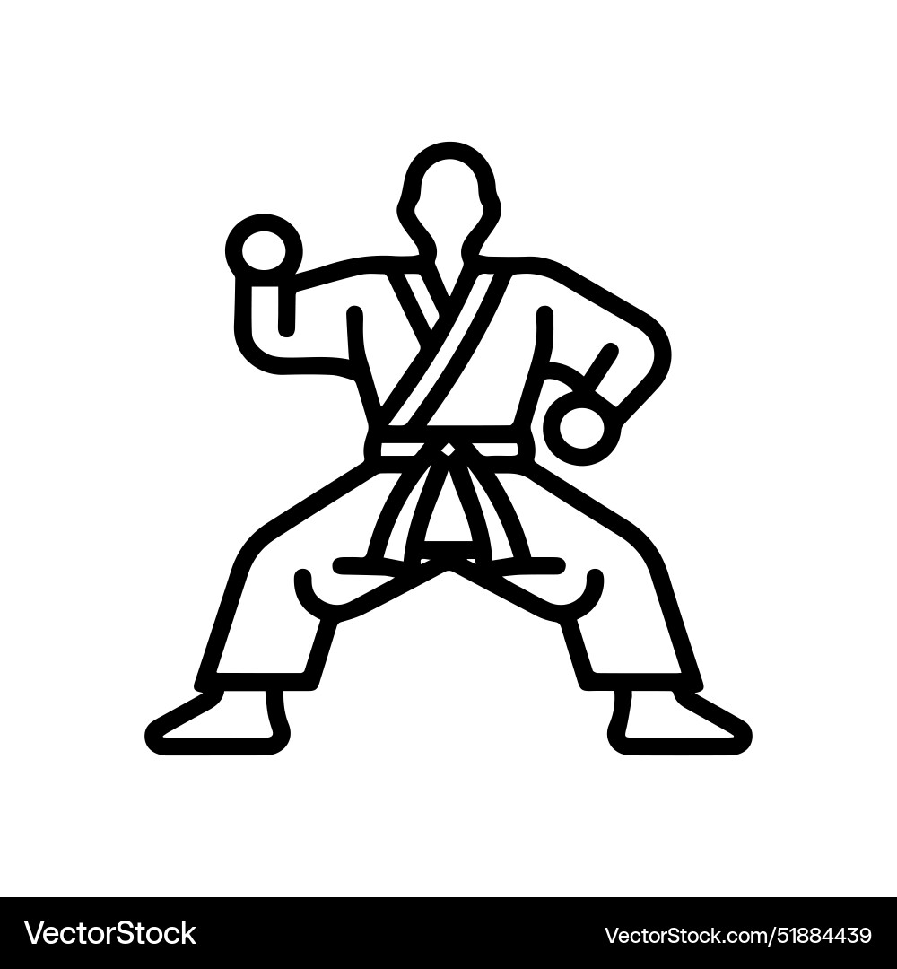 Karate icon or modern line symbol art Royalty Free Vector