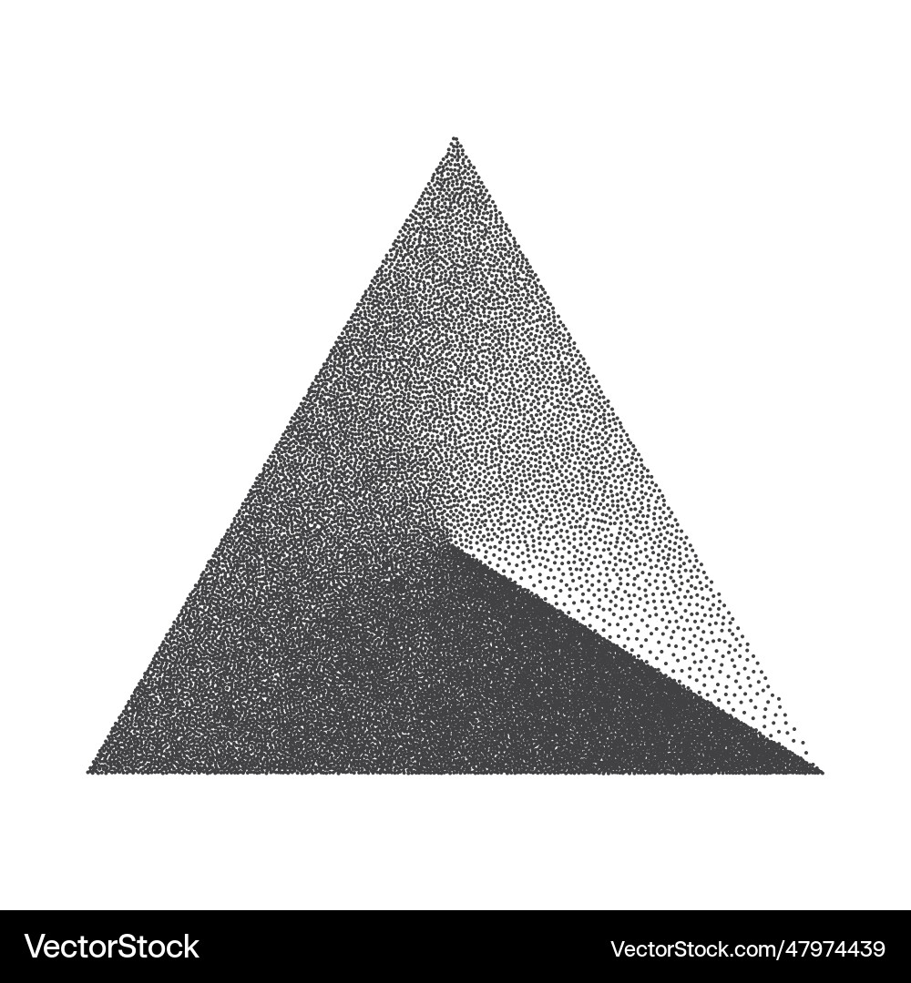 Minimalist stippled triangle shape design element Minimalist stippled triangle shape design element Vector Image