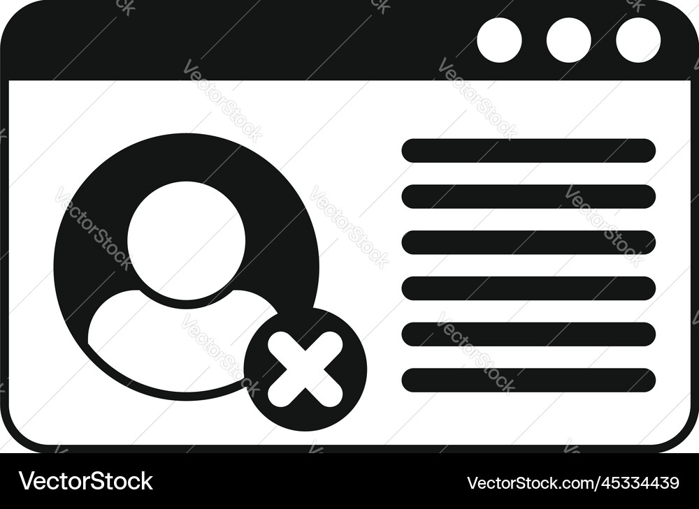 Online trash user icon simple delete Online trash user icon simple delete vector image
