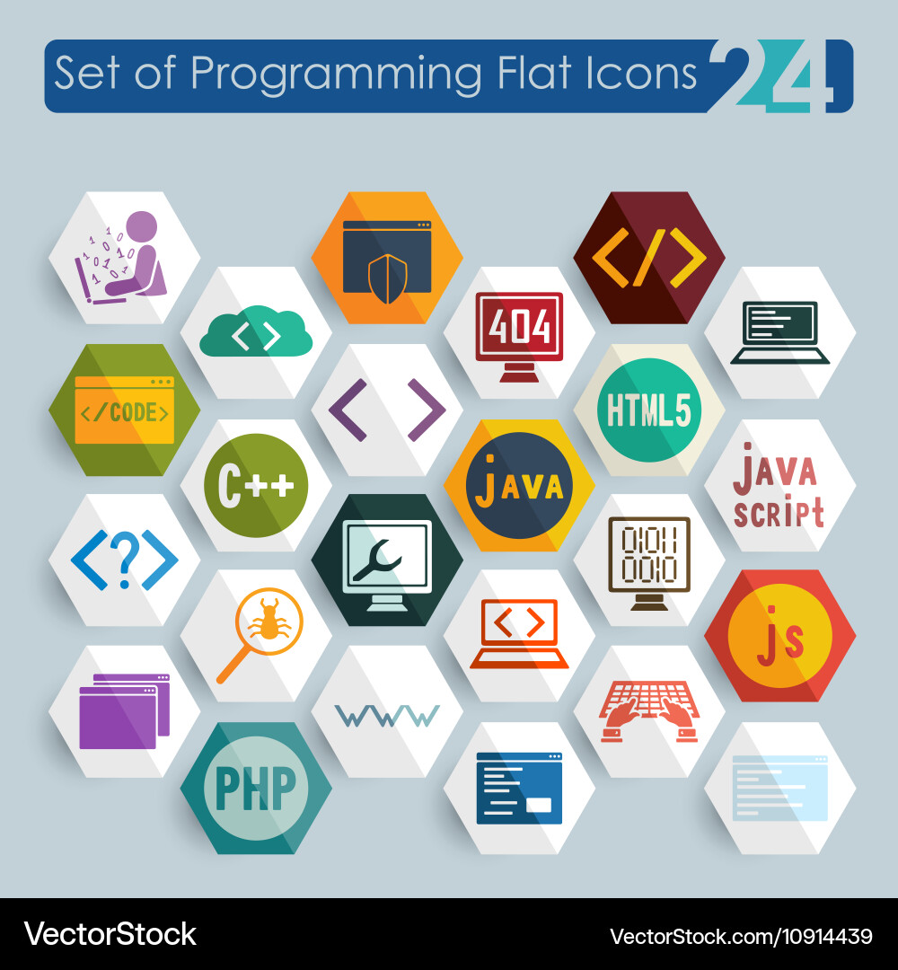 Programming Icon Set vector image