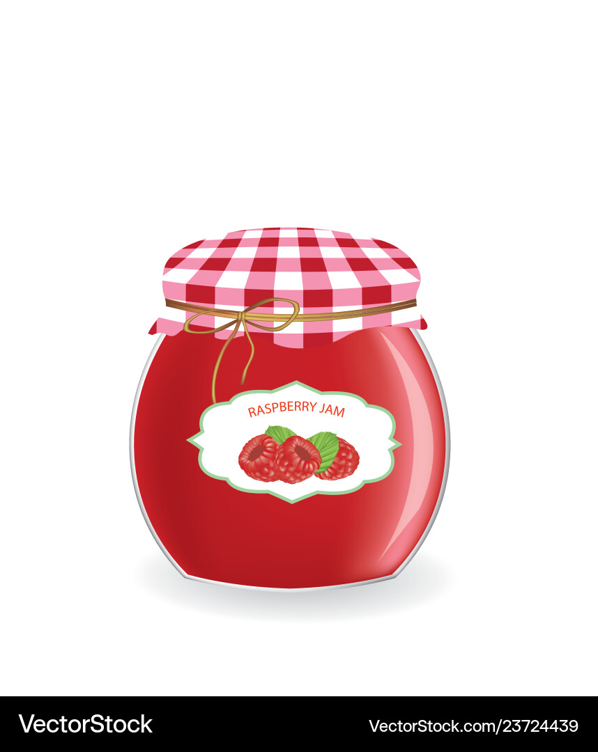 Raspberry jam jar Vector Image