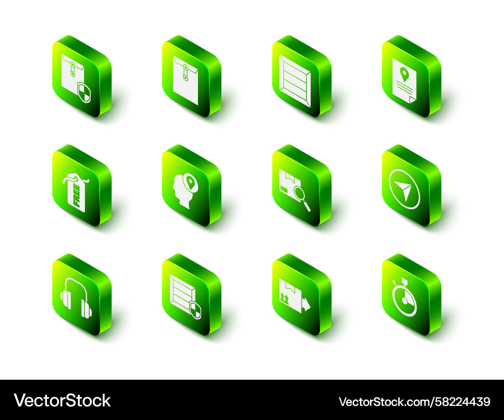 Set envelope document tracking marker system Vector Image