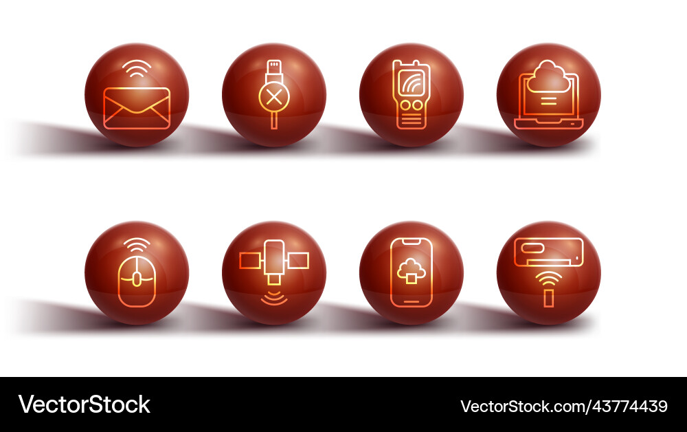 Set line mail and e-mail wireless computer mouse Set line mail and e-mail wireless computer mouse vector image