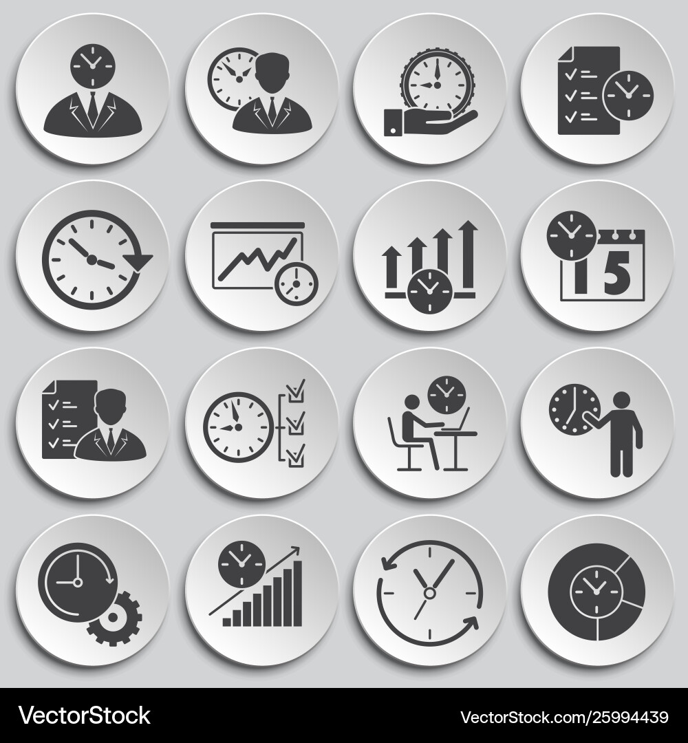 Time management related icons set on background Time management related icons set on background vector image